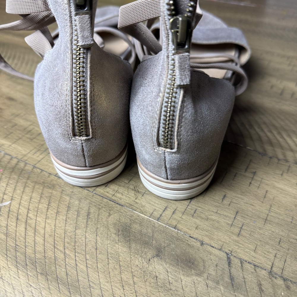 Eileen Fisher Star‎ Metallic Wedge Sandals Womens Size 11 Elastic Straps - Picture 3 of 7